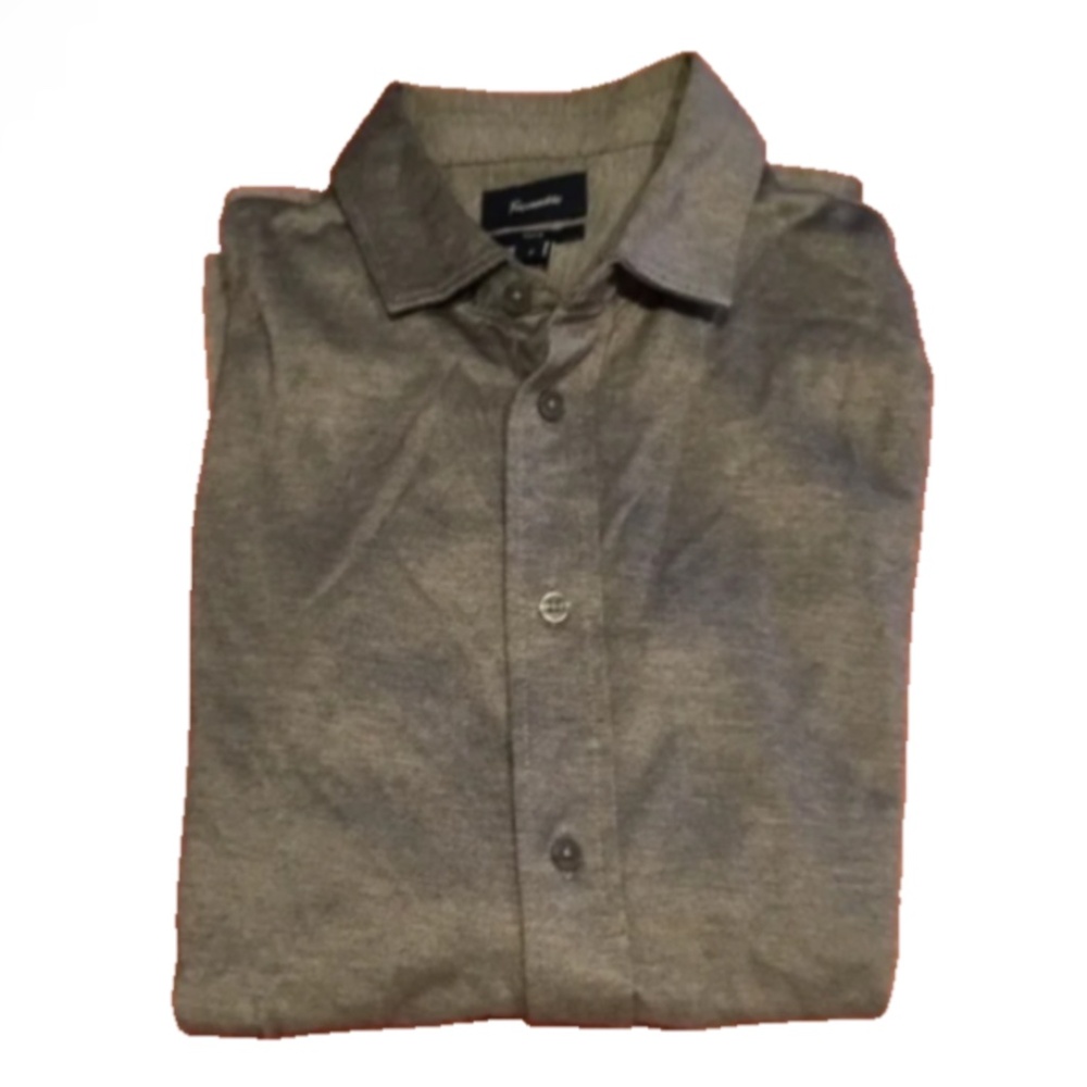 Facconable Club Button down Sz S GREY metallic Long Sleeve